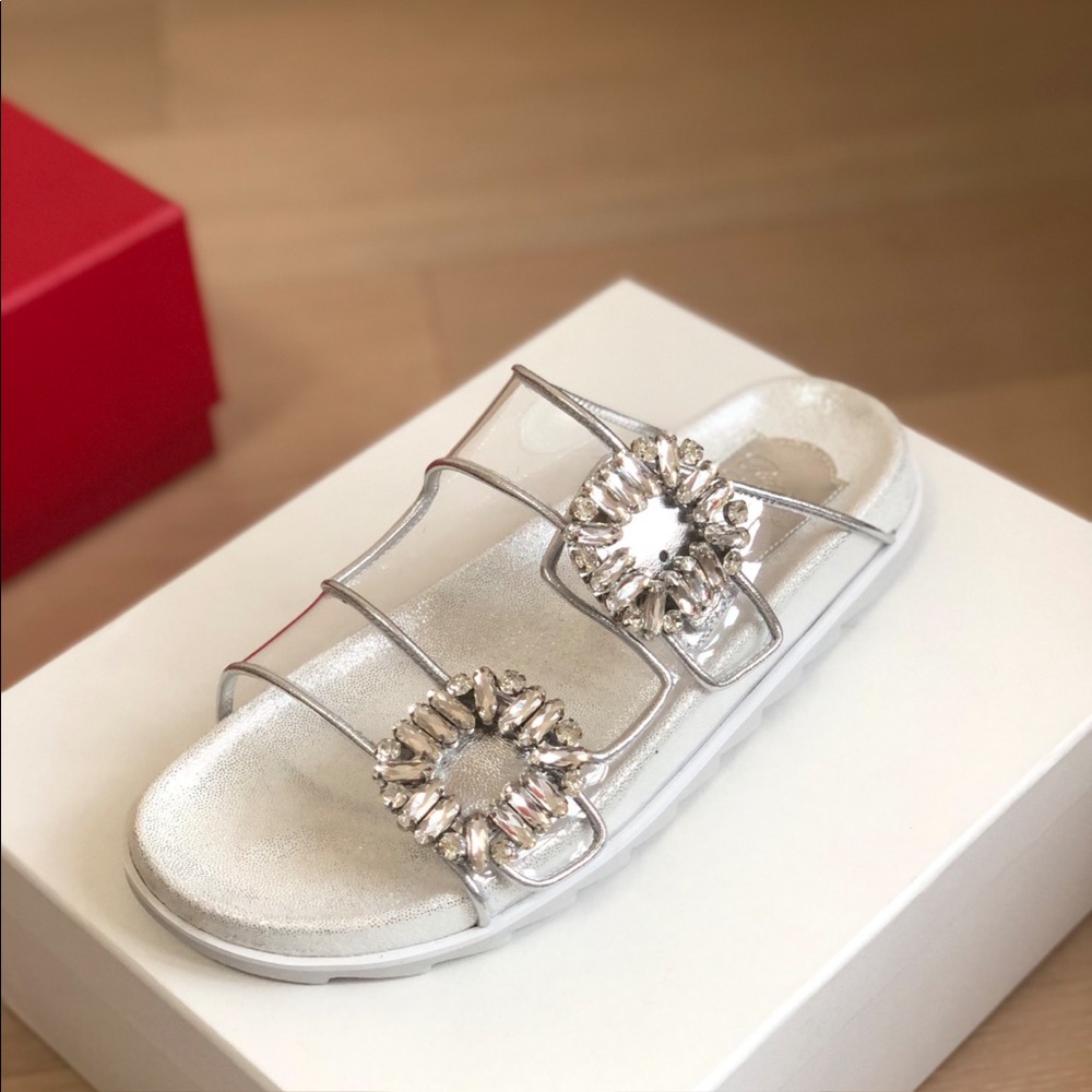 Roger Vivier Slidy Viv’ Strass Buckle Mules